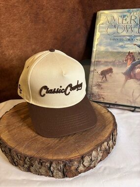 Classic Cowboy Snapback Hat | Brown Cream Western Ranch Cap 🤎